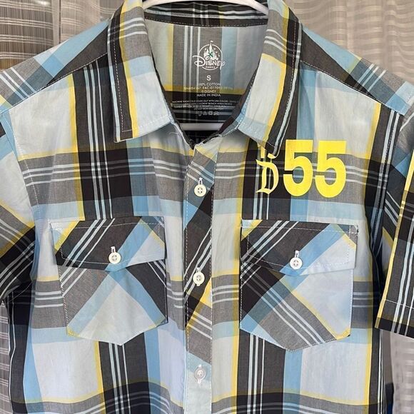 Disney Parks Plaid Button Shirt Disneyland 55 Sz Small Mickey Mouse - Picture 5 of 5